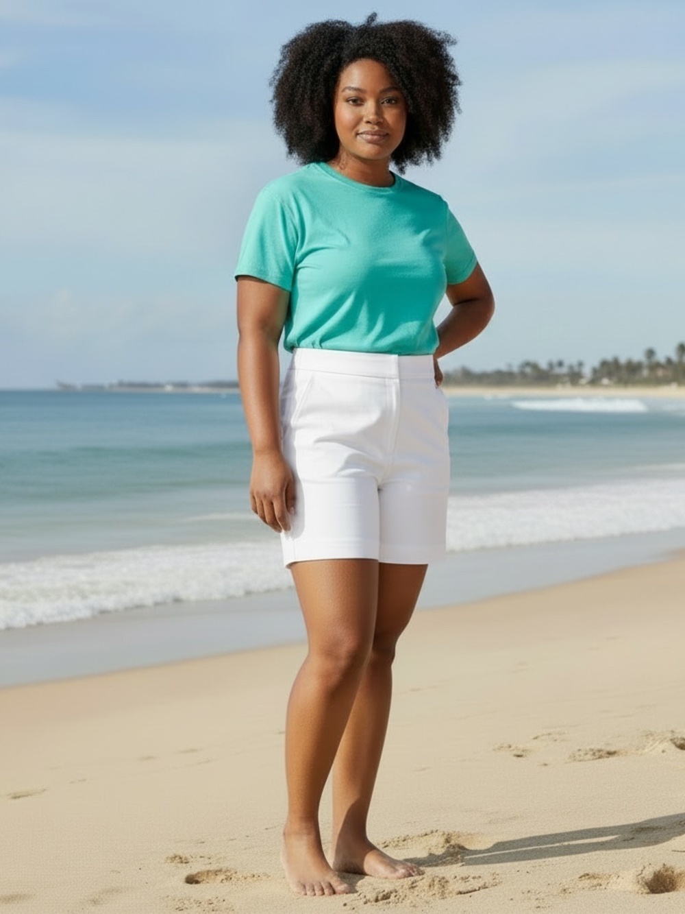 Spanx On-the-Go Stretch White Twill Shorts - Pull on - Tummy Smoothing - XL